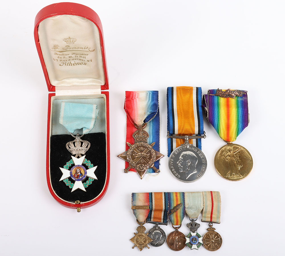 #10 – An Interesting Great War Medical Services 1914 Star Medal Group of Four Including a Greek Order of the Redeemer to an Officer who Post War, Went on to Become the Coroner of the Eastern District of London