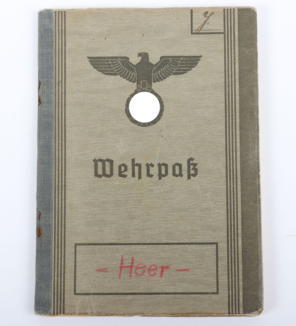 #1102 – WW2 German Army Wehrpass Issued to Lieutenant Colonel of the Artillery and Later Ordnance Department