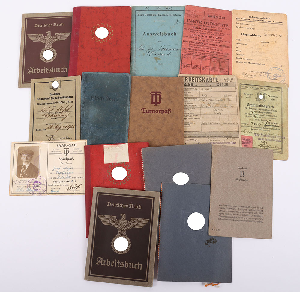 #1113 – Third Reich Civilian and Political Organisation Membership Books and Document Groupings