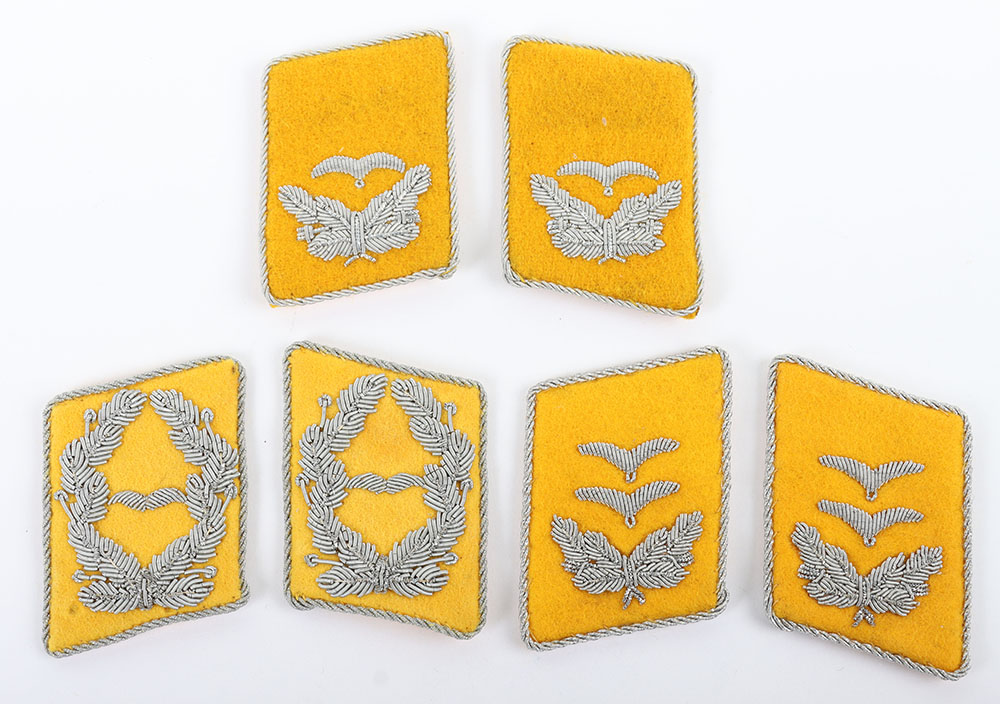 #1143 – 3x Pairs of Luftwaffe Officer Rank Flight Section Collar Tabs