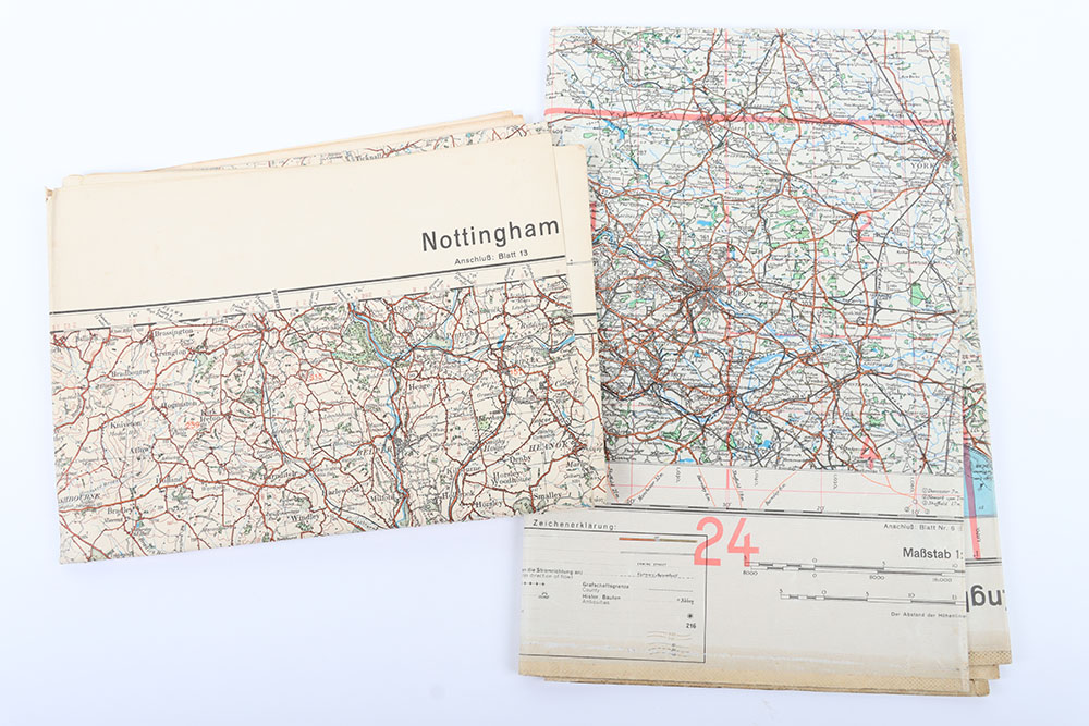 #1165 – 2x Luftwaffe Bombing Maps of the United Kingdom