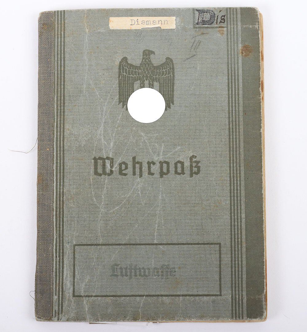 #1171 – WW2 German Werhpass to Luftwaffe Dive Bomber Pilot Johannes Dismann of Sturzkampfgeschwader 102 and later Schlachtgeschwader 151