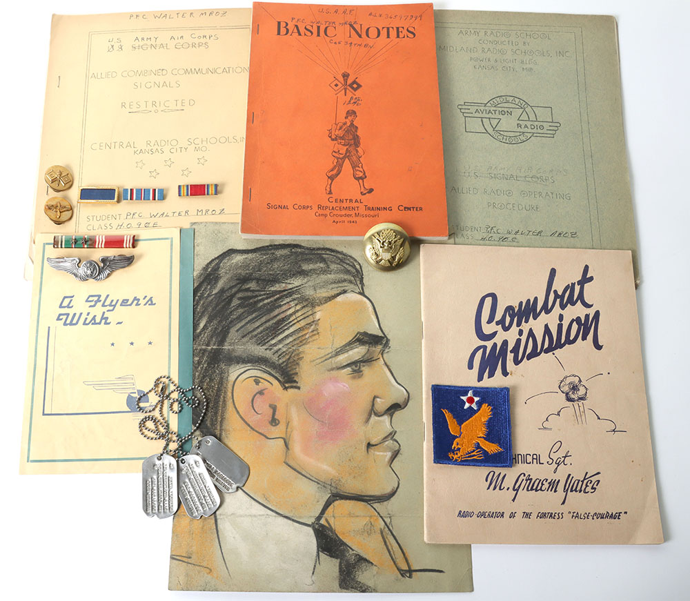 #1180 – WW2 USAAF Insignia and Paperwork Archive of Corporal Walter Mroz