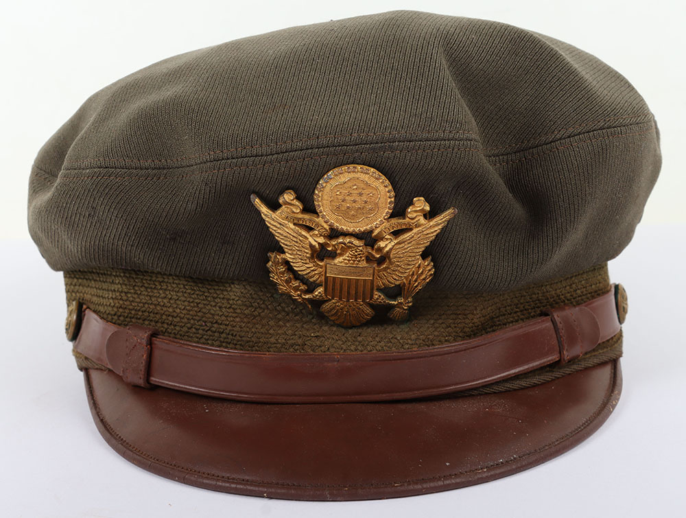 #1182 – WW2 USAAF Officers Peaked 50 Missions Style Crusher Cap by Bancroft