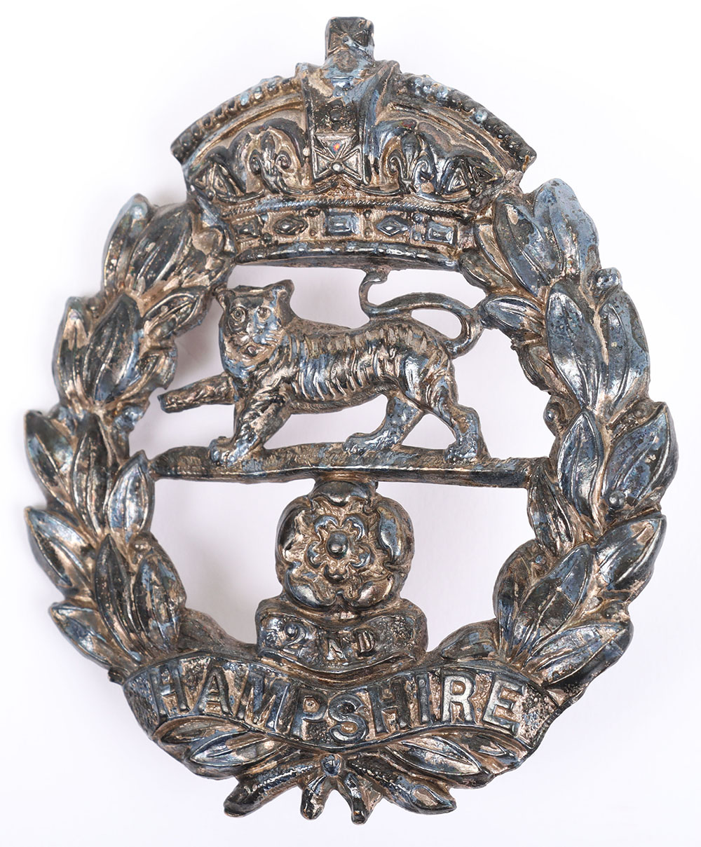 #121 – Victorian 2nd Battalion Hampshire Regiment Officers Foreign Service Helmet Badge