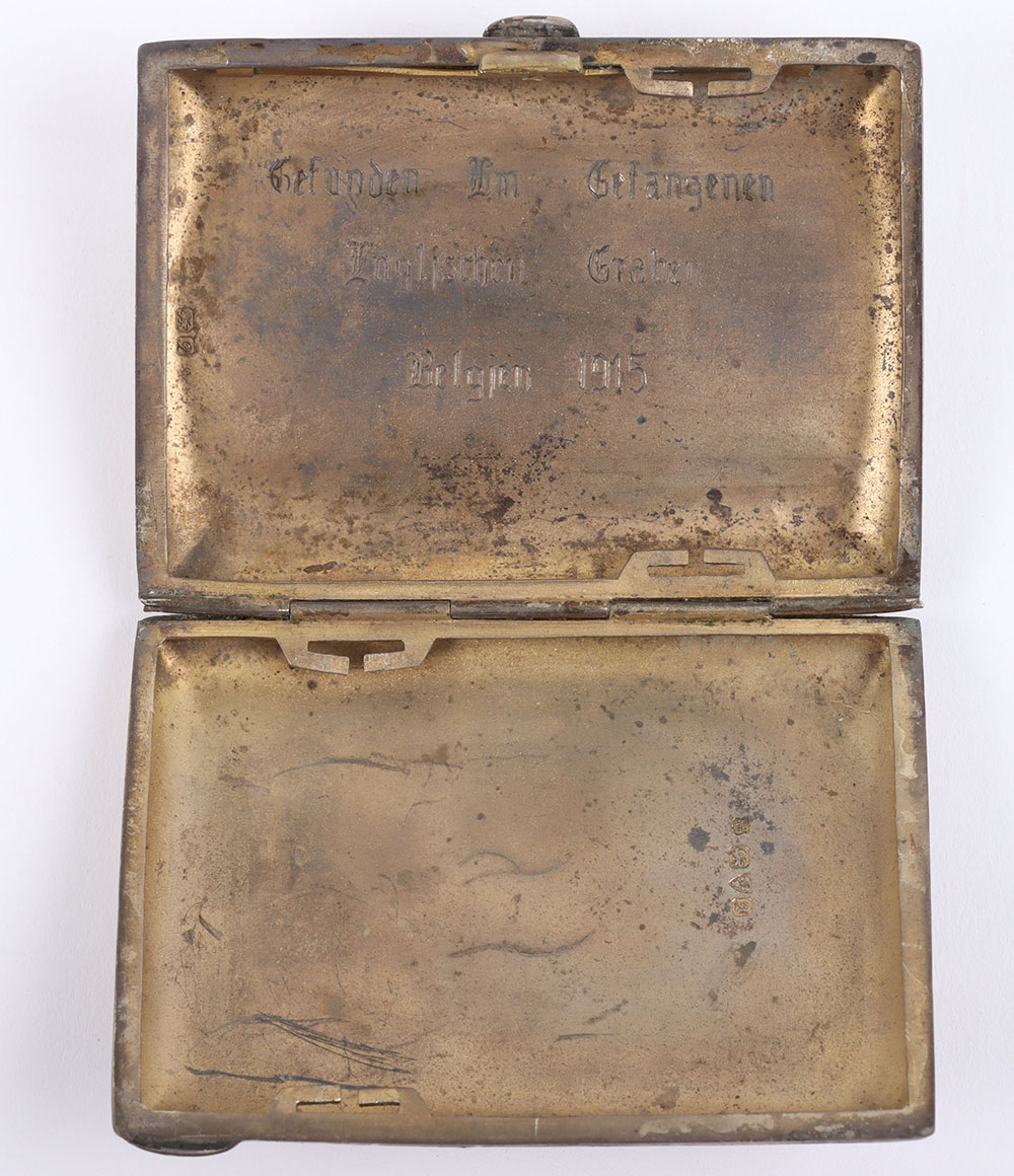 #1308 – WW1 British Cigarette Case Captured by a German Soldier in Belgium