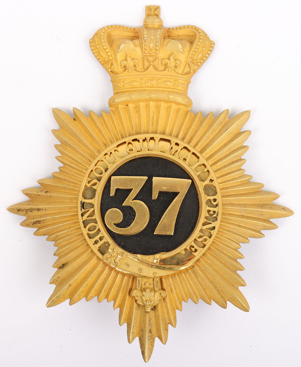 #131 – Victorian 37th (North Hampshire) Regiment of Foot Officers Shako Plate 1855-61