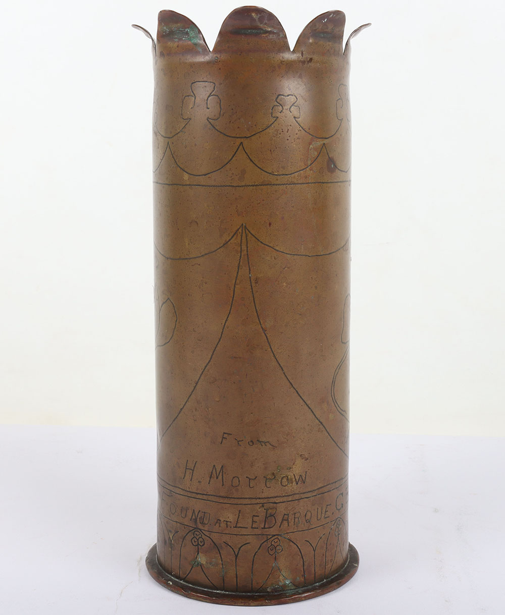 #1312 – Brass WW1 Trench Art Vase of Australian Imperial Forces (A.I.F) Interest,