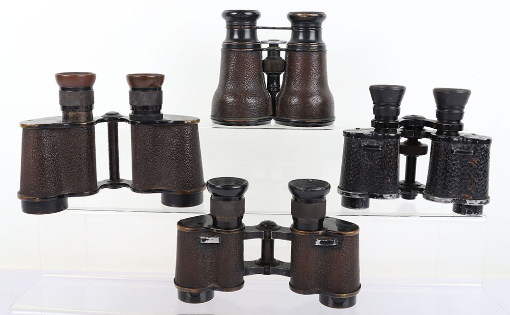 #1365 – 4x Pairs of WW1 British Officers Binoculars