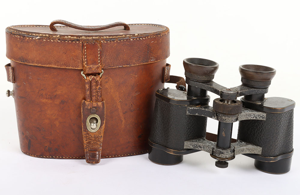 #1366 – WW1 Officers Binoculars of T M Burrell 9th Battalion Highland Light Infantry