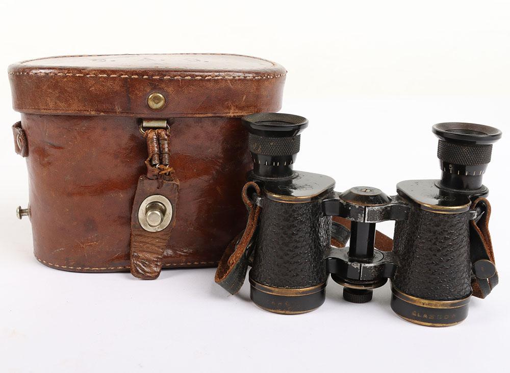 #1369 – Pair of WW1 3rd Glasgow Battalion HLI Officers Binoculars