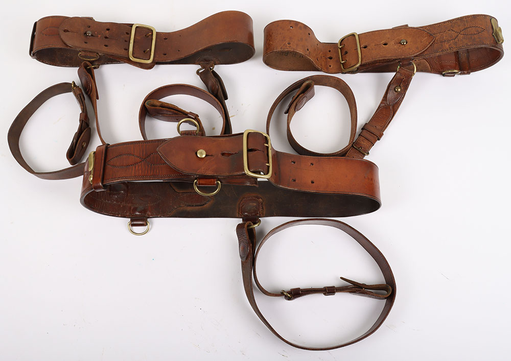 #1371 – 3x British Officers Sam Browne Belts