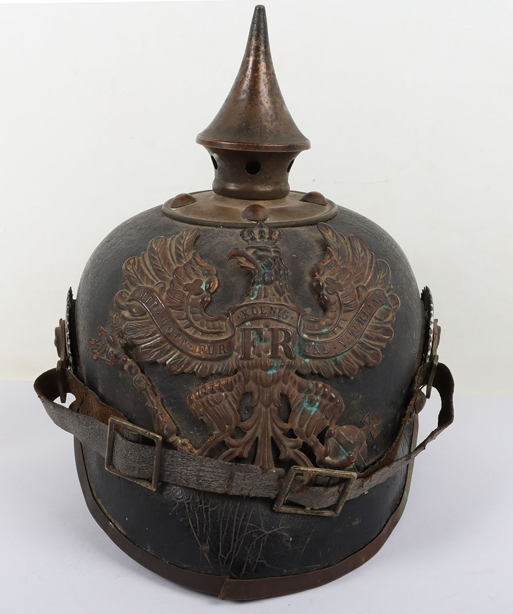 #1426 – Rare Imperial German Pickelhaube for Prussian Infantry Regiment Nr76 (Hamburg – 2nd Hanseatic Infantry Regiment)