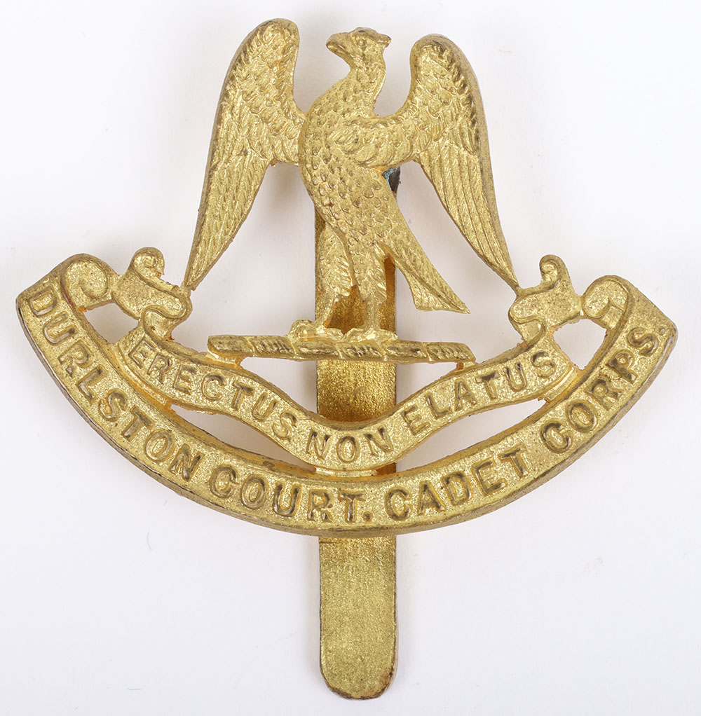 #146 – Scarce Durlston Court Cadet Corps Cap Badge