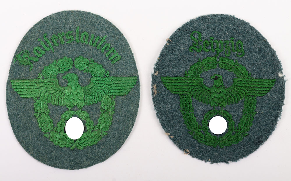 #1472 – 2x Third Reich Schutzpolizei (Police) Arm Badges