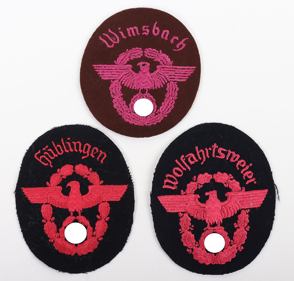 #1476 – 3x Third Reich Fire Police (Feuerwehr) Arm Eagles