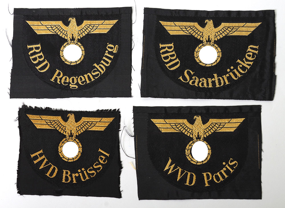 #1481 – 4x WW2 German Railways (Reichsbahn) Officials Arm Badges