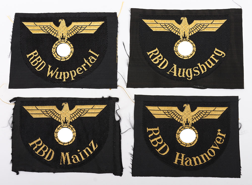 #1482 – 4x WW2 German Railways (Reichsbahn) Officials Arm Badges