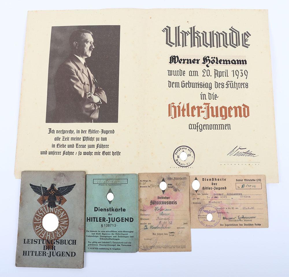 #1502 – WW2 German Hitler Youth Document Grouping