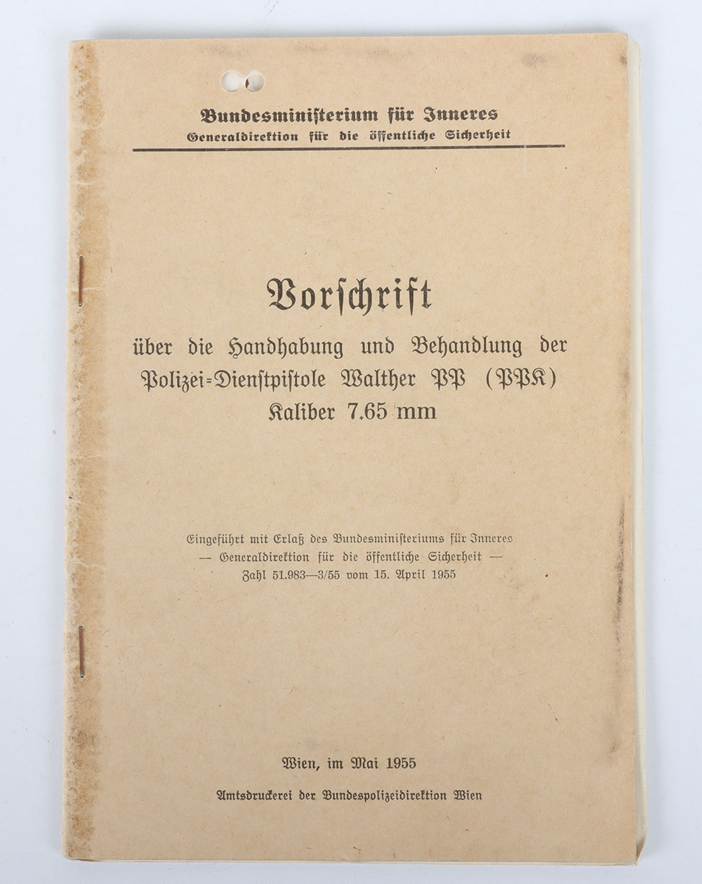 #1521 – Post WW2 Publication on the Walther PP & PPK Pistol Issued to the Police