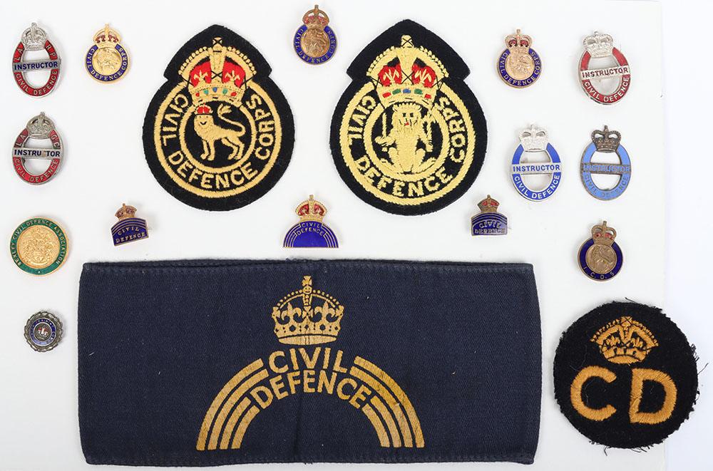 #180 – Board of WW2 British Home Front / Civil Defence Badges and Insignia