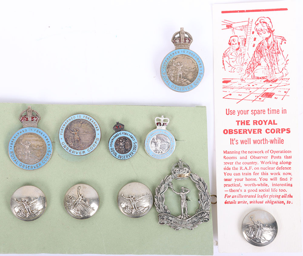 #183 – Grouping of Royal Observer Corps Badges