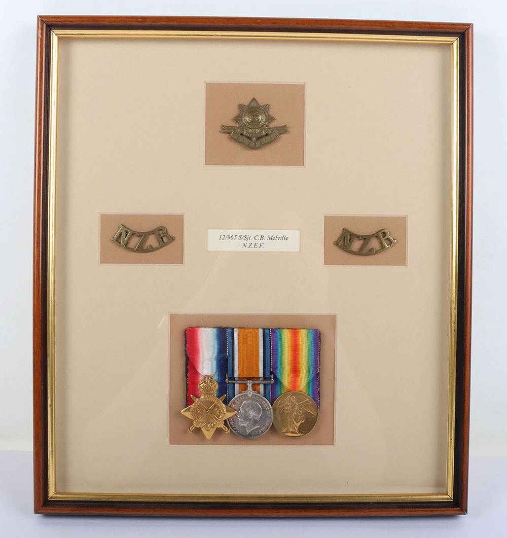 #19 – Framed Great War 1914-15 Star Medal Trio of the New Zealand Forces