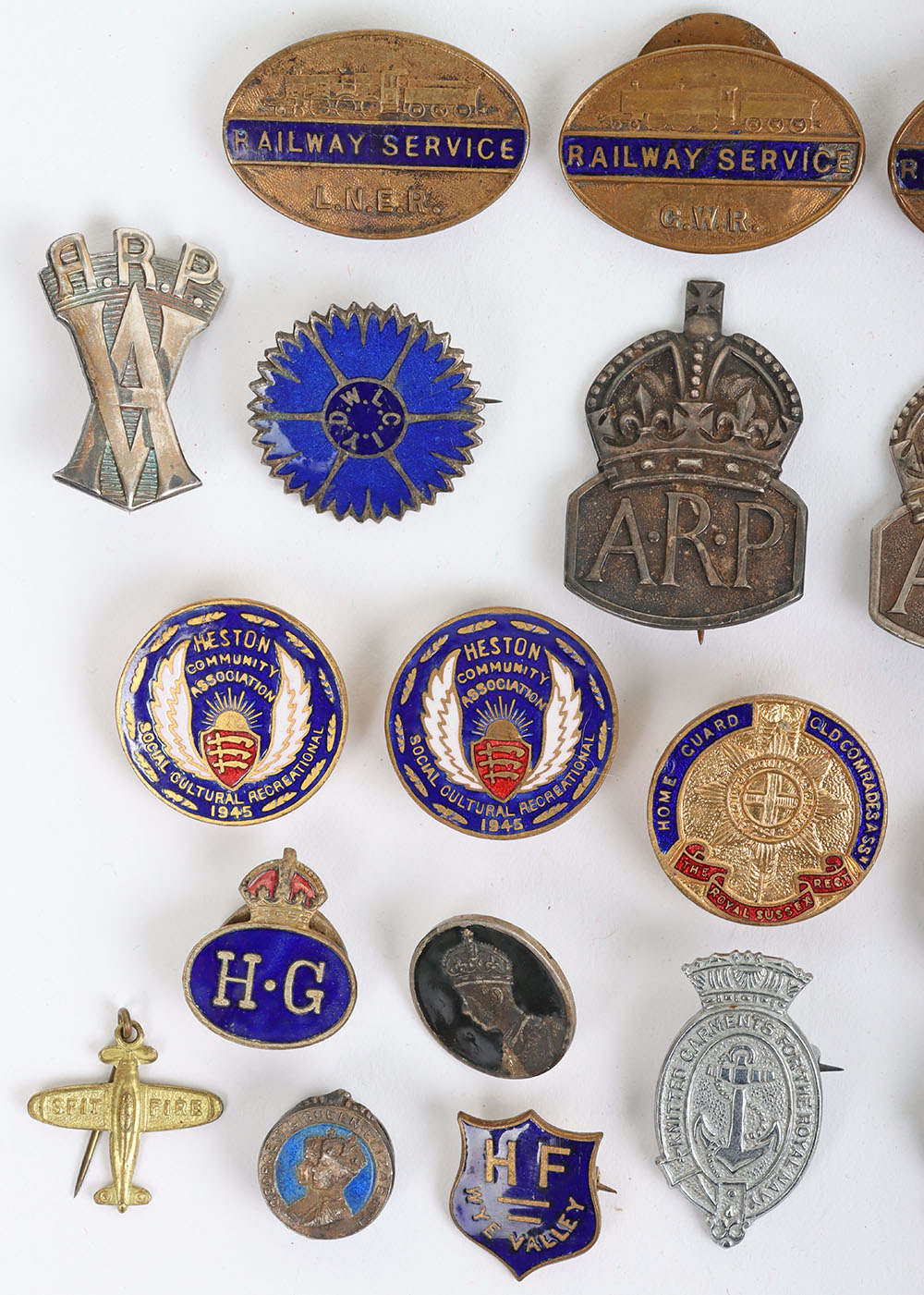 #192 – Grouping of Enamel Home Front Badges