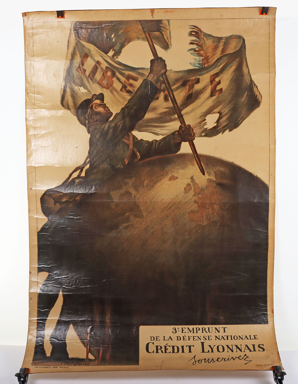 #314 – WW1 Period French Poster ‘3e Emprunt De La Defense Nationale Credit Lyonnais’