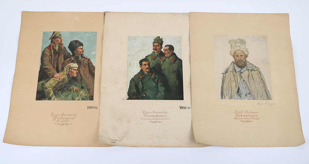 #325 – Interesting Collection of 14 Lithographs of Russian Interest Circa 1920