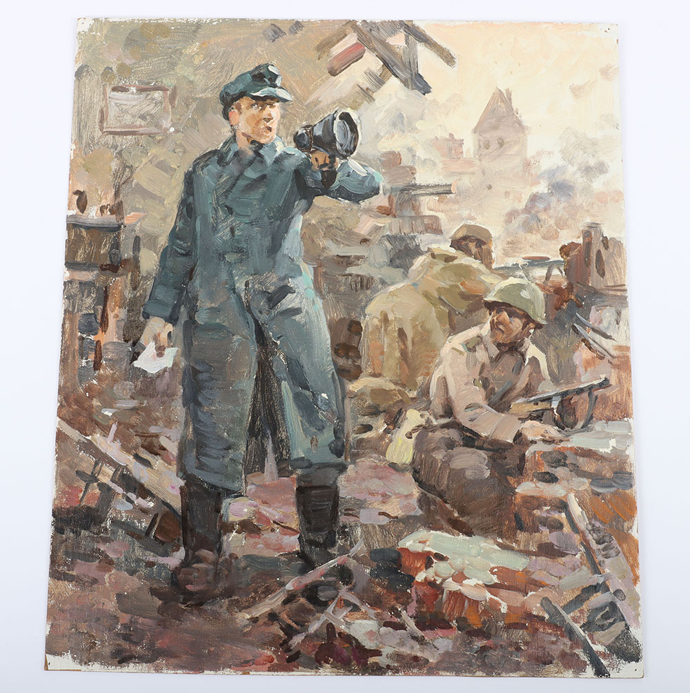 #333 – Soviet Russian Oil Paining by Vili Leopoldovich Mokrozhitskiy ‘Appeal of an Anti-Fascist’