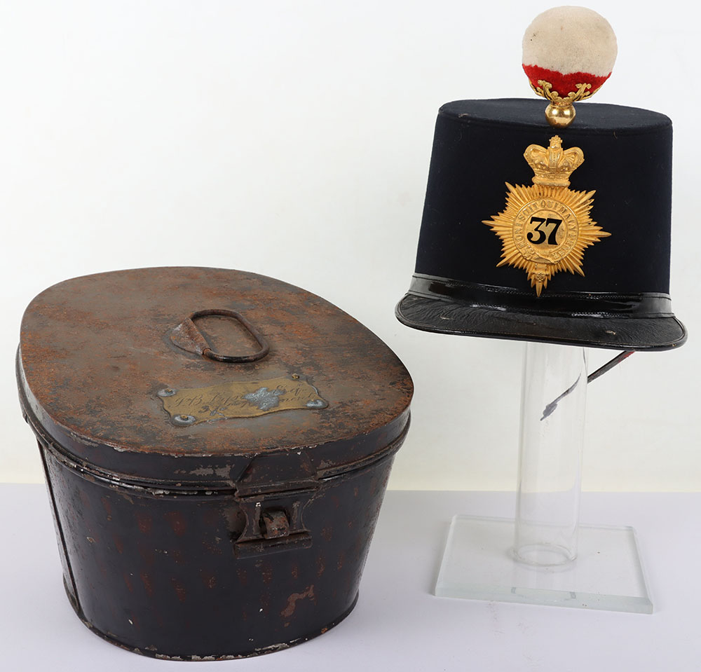 #384 – Victorian 37th (North Hampshire) Regiment of Foot Officers Quilted Shako 1861-68