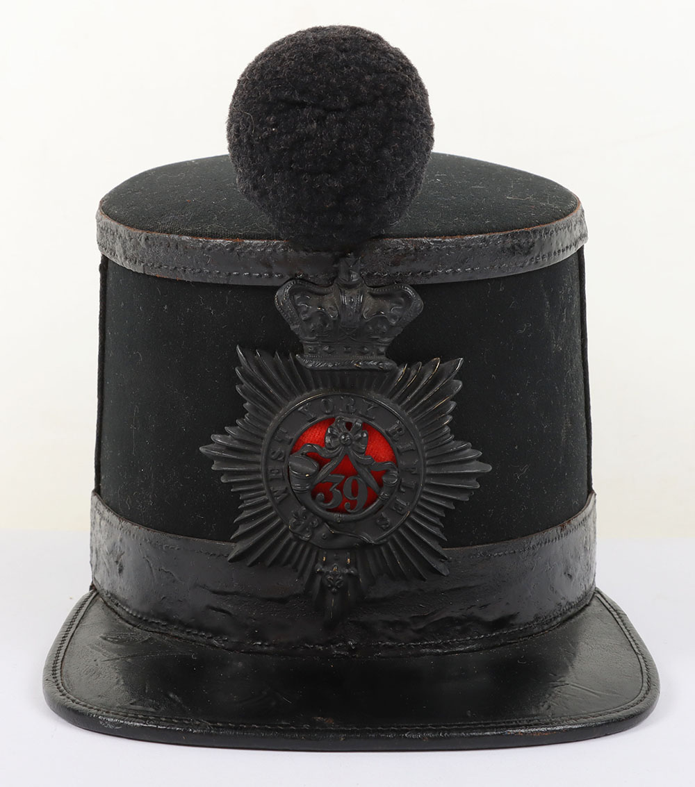 #387 – Victorian 39th West York Rifle Volunteers Officers Quilted Shako 1869-78