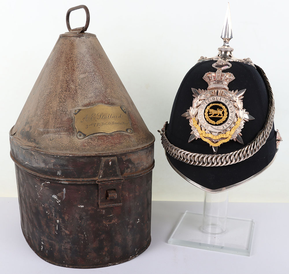 #391 – Victorian 3rd Volunteer Battalion Duke of Connaught’s Own Hampshire Regiment Officers Home Service Helmet