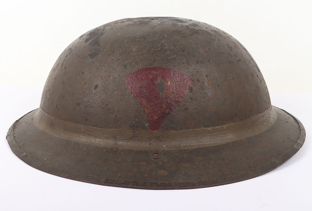 #404 – WW1 British Divisionally / Battalion Marked Steel Combat Helmet