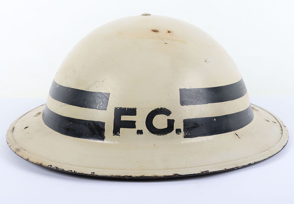 #417 – WW2 British Home Front Fire Guard Senior Leaders Steel Helmet