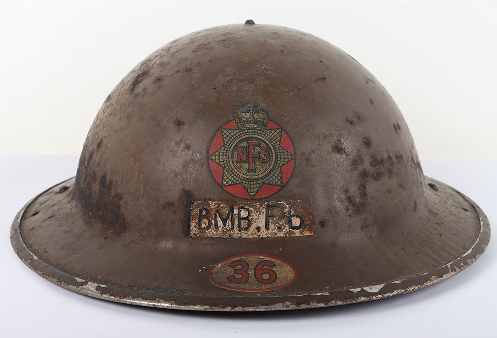 #425 – WW2 British National Fire Service BMB Fire Brigade Steel Helmet