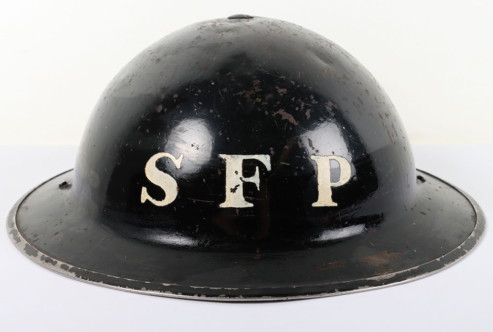 #434 – Scarce WW2 British Home Front Street Fire Party (S.F.P) Steel Helmet