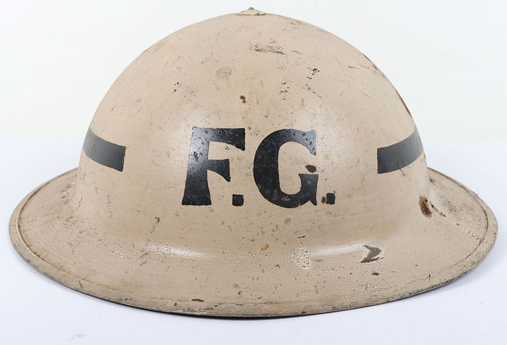 #442 – WW2 British Home Front Senior Fire Guard Officers Steel Helmet