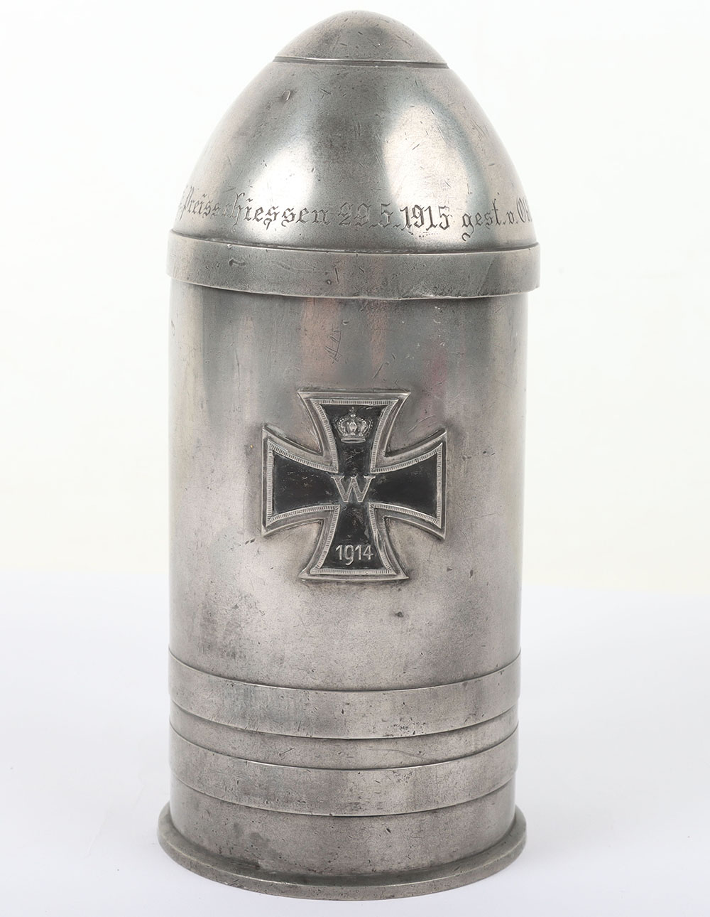 #678 – WW1 German Presentation Drinking Stein in form of Artillery Shell