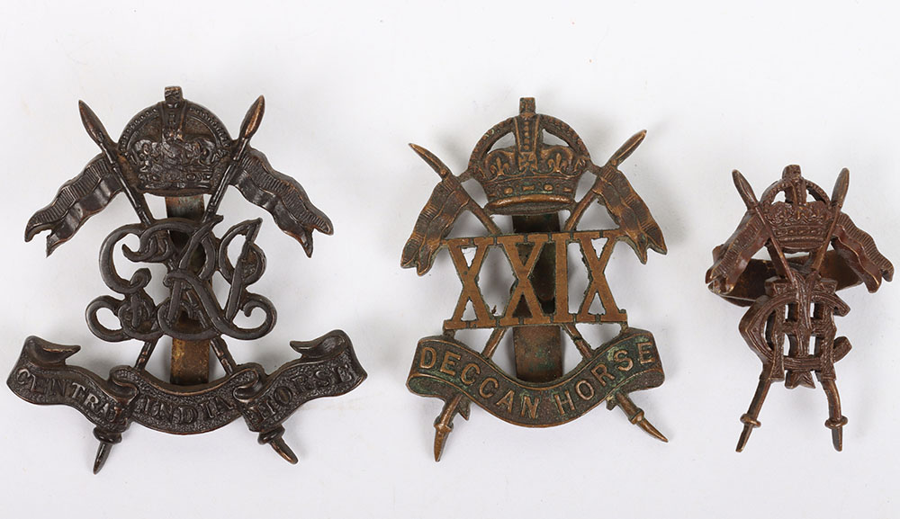 #80 – 3x Indian Army Cavalry Officers Cap Badges