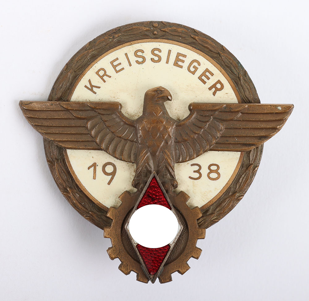 #862 – Third Reich Hitler Youth 1938 Kreissieger Badge