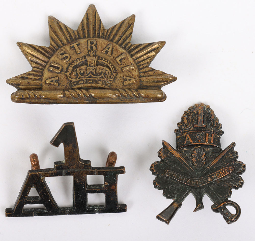 #91 – Early Australian Rising Sun Cap / Collar Badge