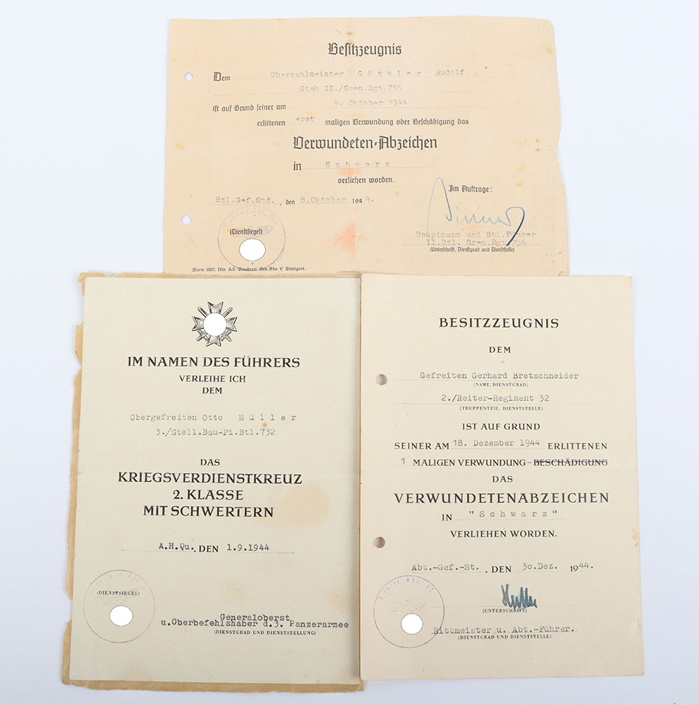 #939 – 3x WW2 German Award Citations