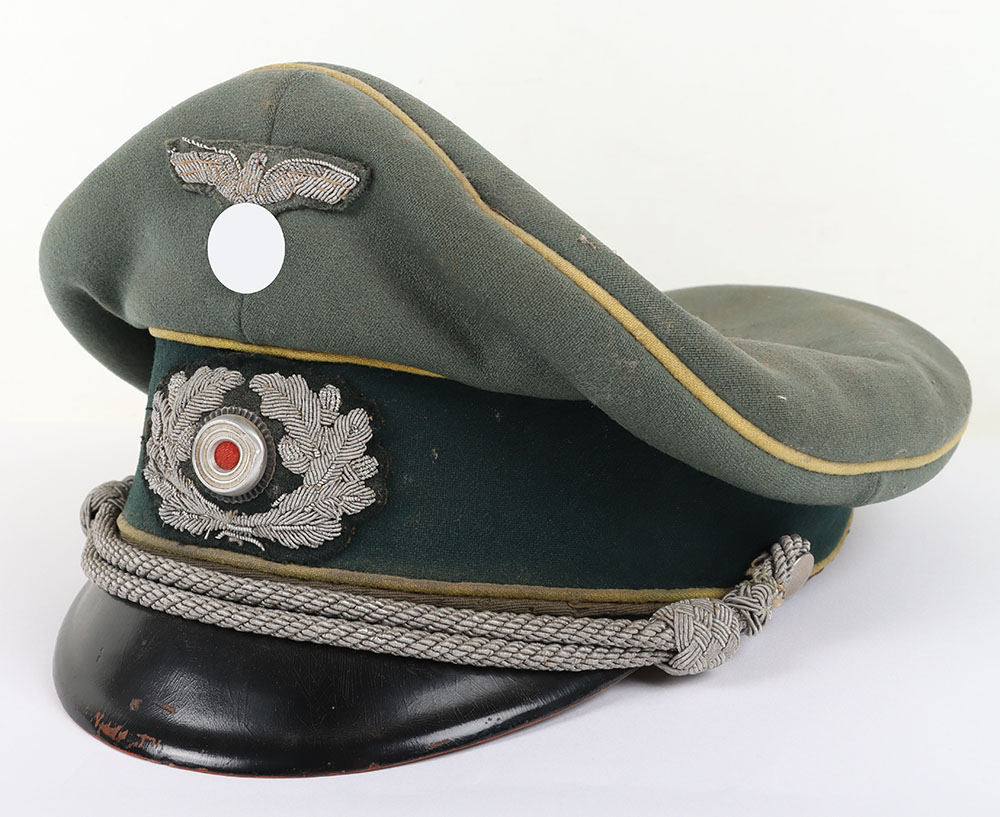 #1036 – WW2 German Army Signals Officers Peaked Cap