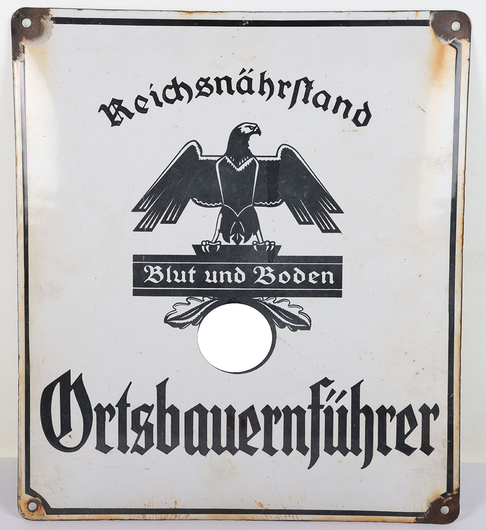 #1094 – Third Reich Reichsnährstand (State Food Production Society) Enamel Building Sign