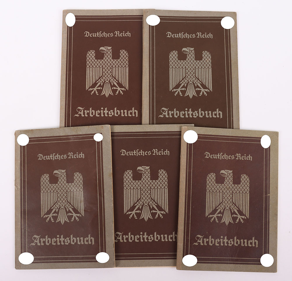 #1131 – 5x Third Reich 1st Pattern Arbeitsbuch (Work Books)