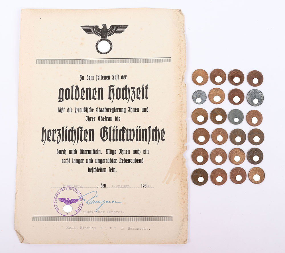 #1138 – Third Reich Citation for Golden Wedding Anniversary