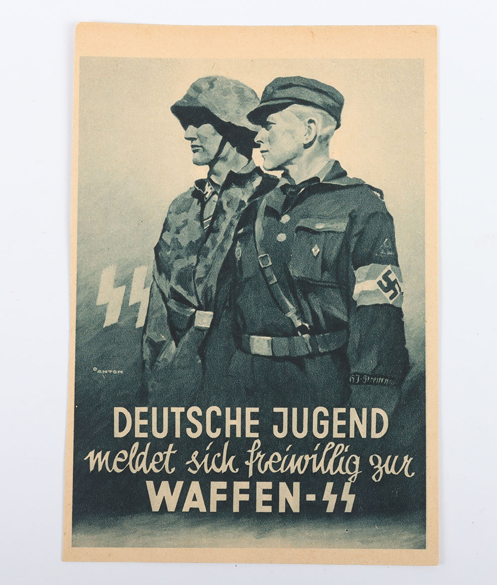 #1151 – WW2 German Waffen-SS Hitlerjugend Division Recruitment Postcard