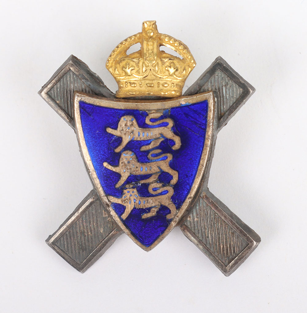 #148 – Rare Jersey Militia Officers Field Service Cap Badge